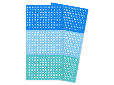 Mini Font Craft Stickers Blue