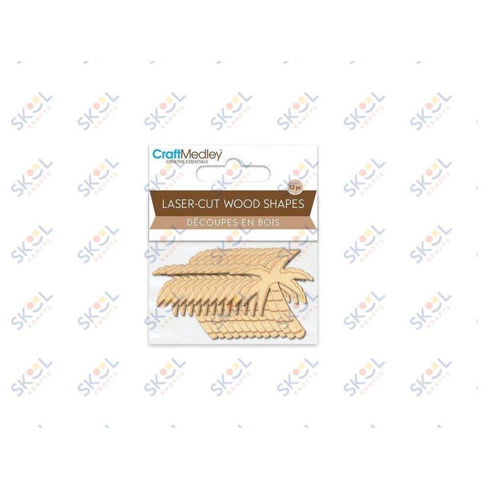 2" Laser-Cut Wood Shapes 12pc-Palm Tree