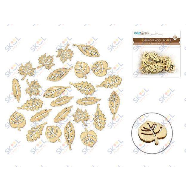 Laser-Cut Wood Shapes-Leaves