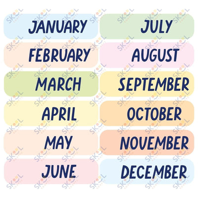 colorful months of the year muted 24x21.82 in