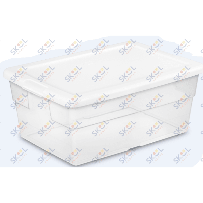 Clear Container With White Cover 16qt 16 x 11 x 7
