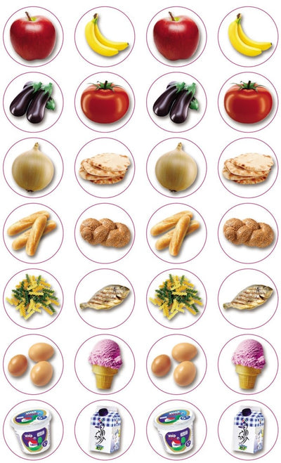 Mixed Food Stickers 3/4"