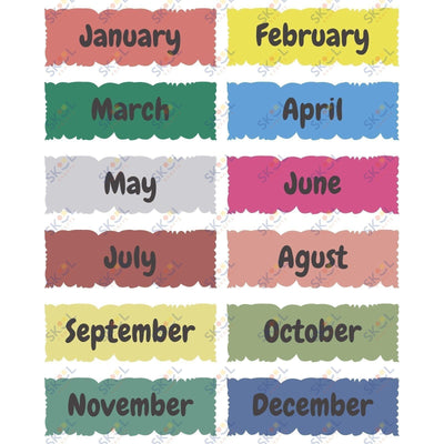 colorful months of the year rip effect 24x29.35 in