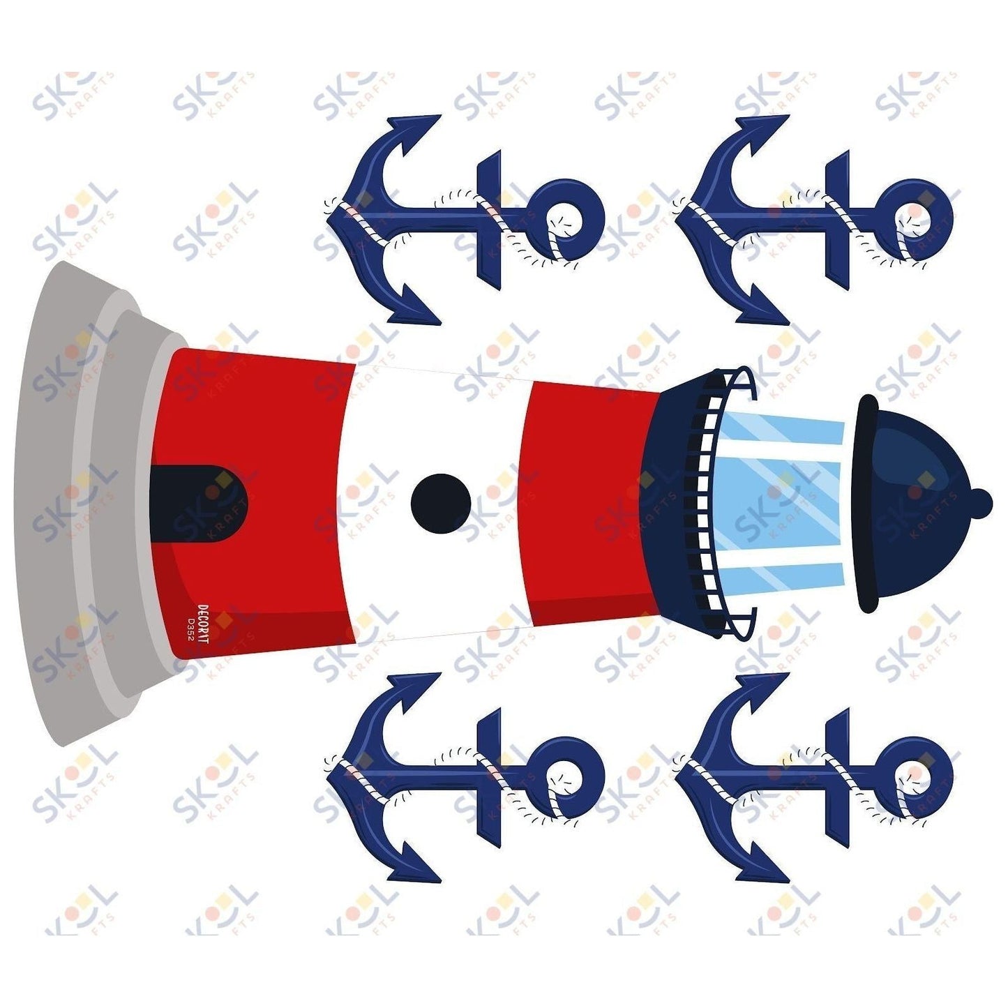Sail into - Lighthouse and anchors 24x28