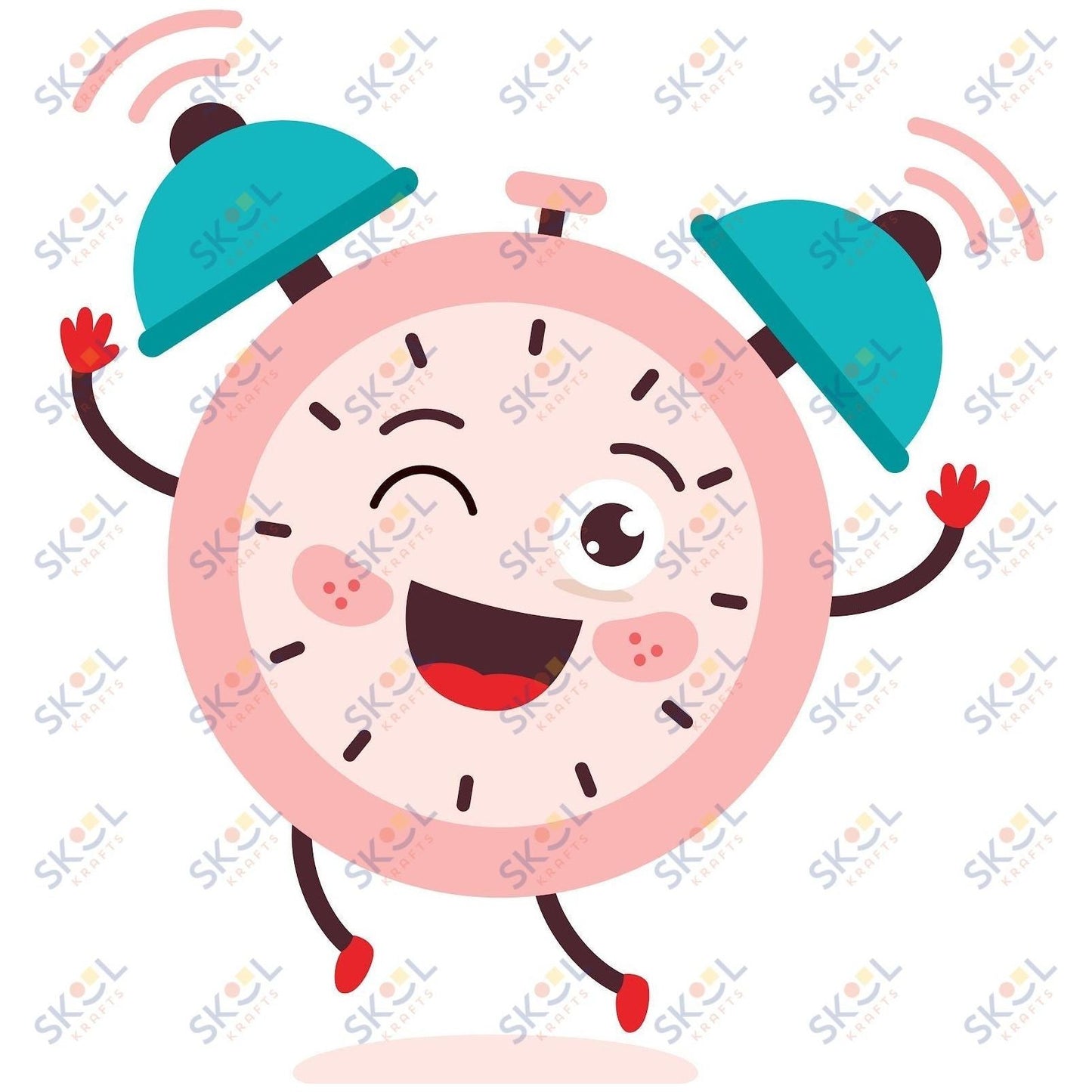 Pink happy clock CENTERPIECE