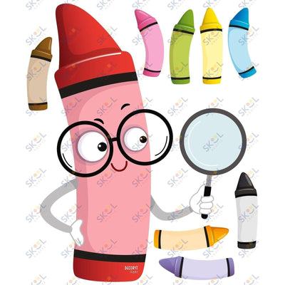 Crayon with magnifying glass CENTERPIECE 24x28