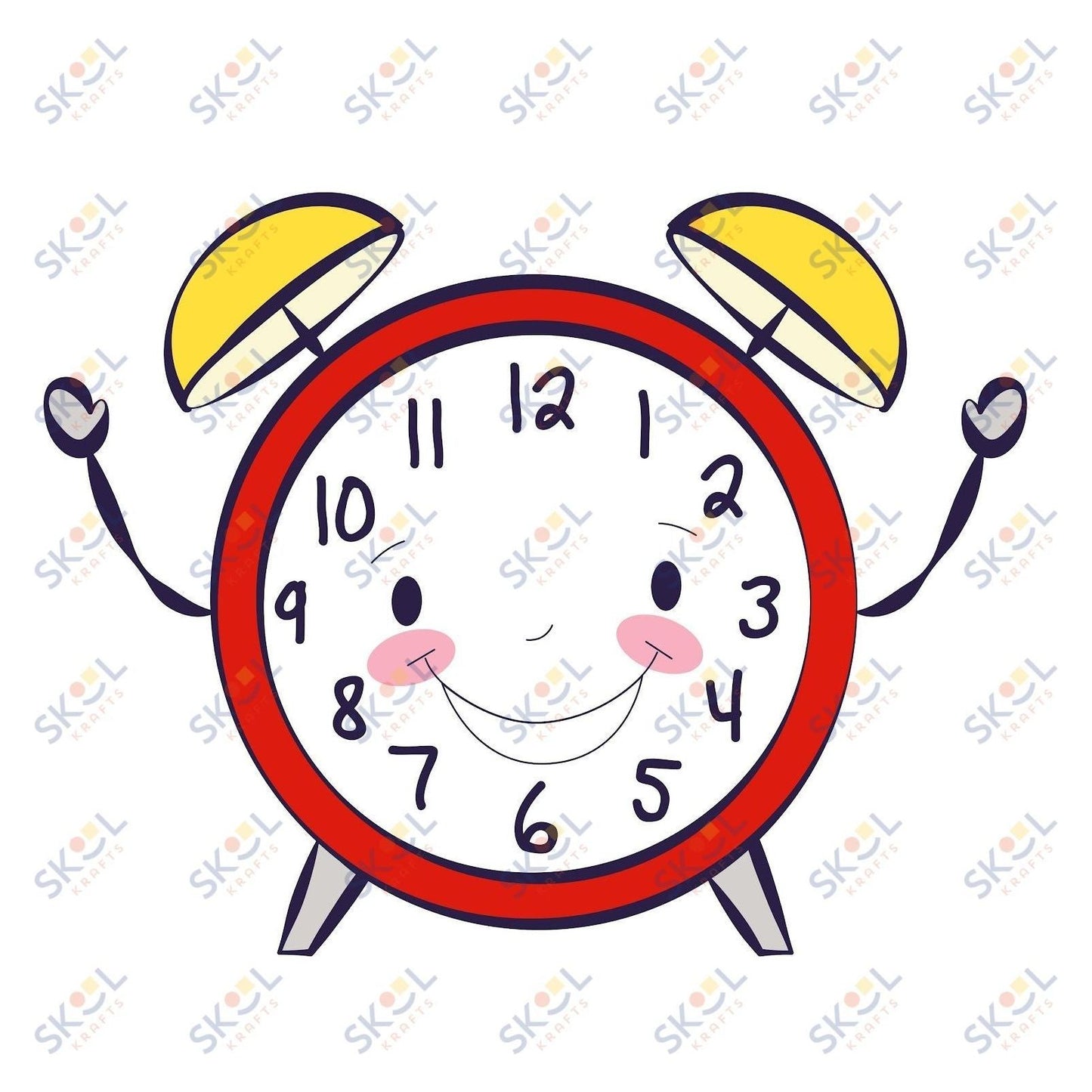 Red happy clock CENTERPIECE