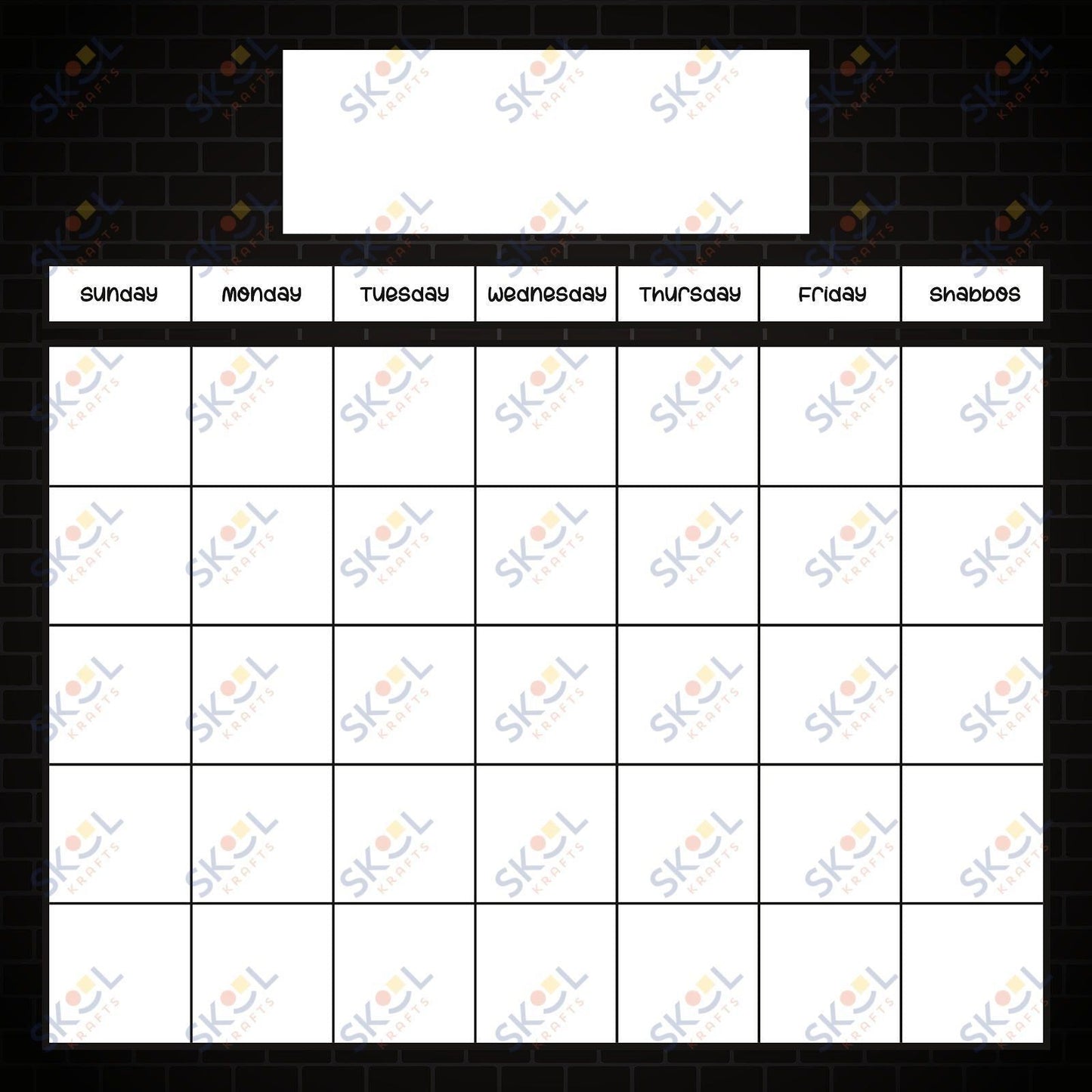 black brick english calendar 24x24