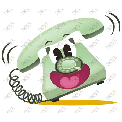 cartoon vintage phone centerpiece 24x28