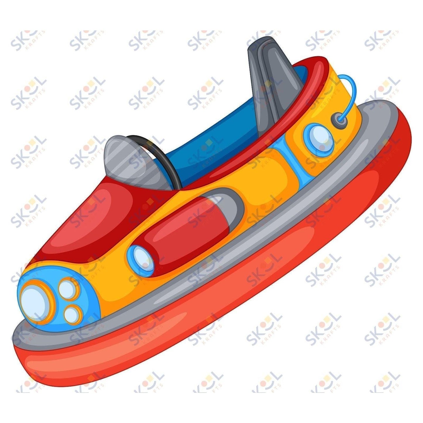 bumper car centerpiece 24x28