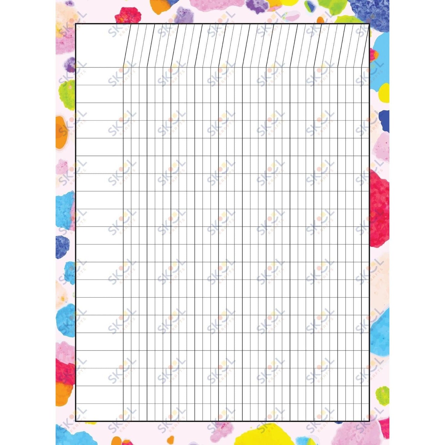Class Incentive Charts - watercolor splotches (18x24-inch)