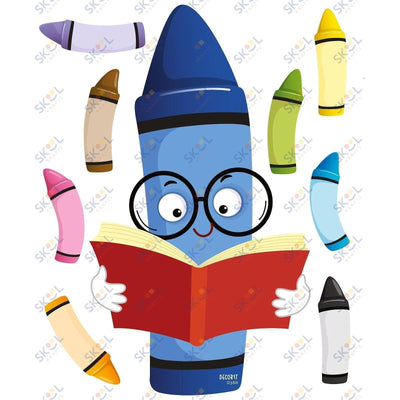 Crayon reading a book CENTERPIECE 24x28