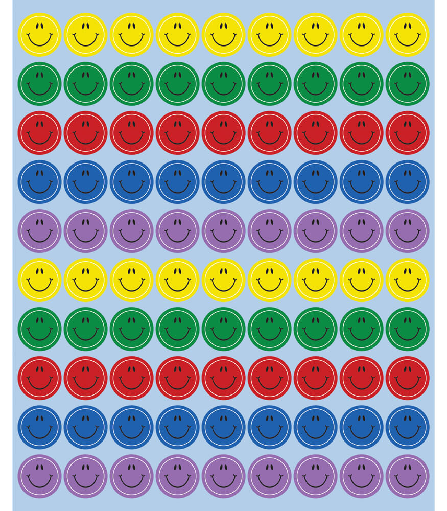 smiley Stickers 3/8" 810/pk