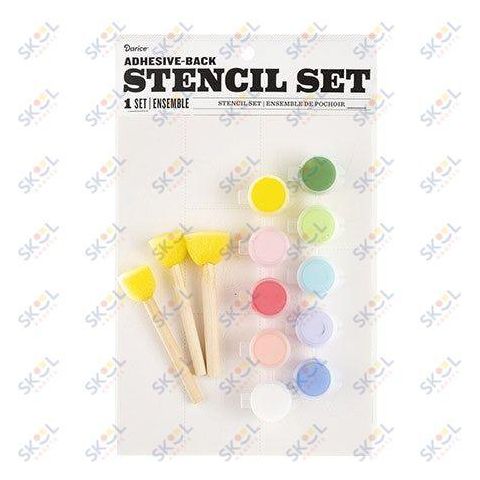 Floral Themed Stencil Set With Fabric Paint
