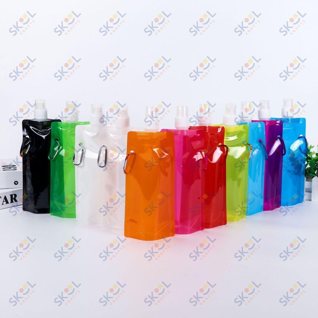 Collapsible Portable Reusable Water Bag Bottle 1/pc 16 oz