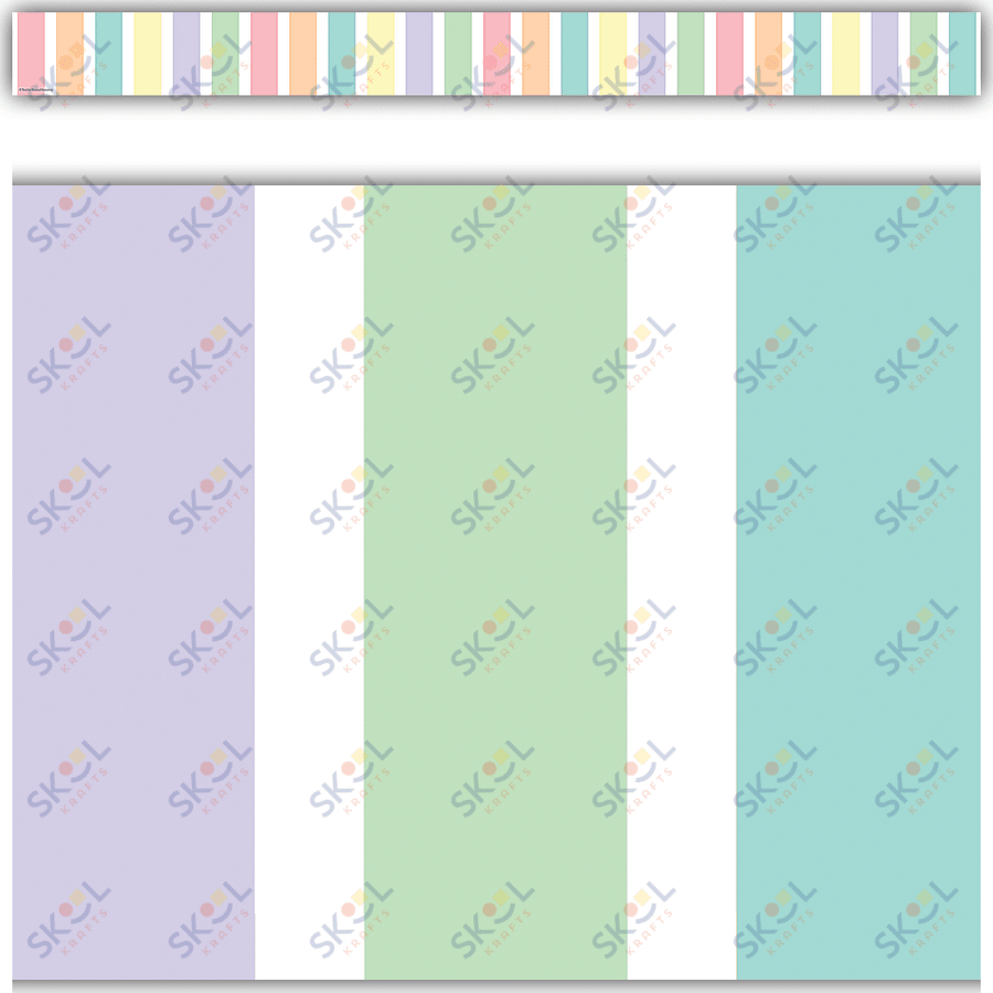 Pastel Pop Stripes Straight Border Trim 3'' x 35'' 12/pk