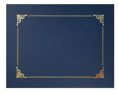 Certificate Covers Navy 6/pk