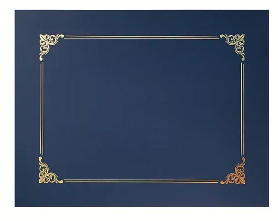 Certificate Covers Navy 8.5" x 11" 6/pk