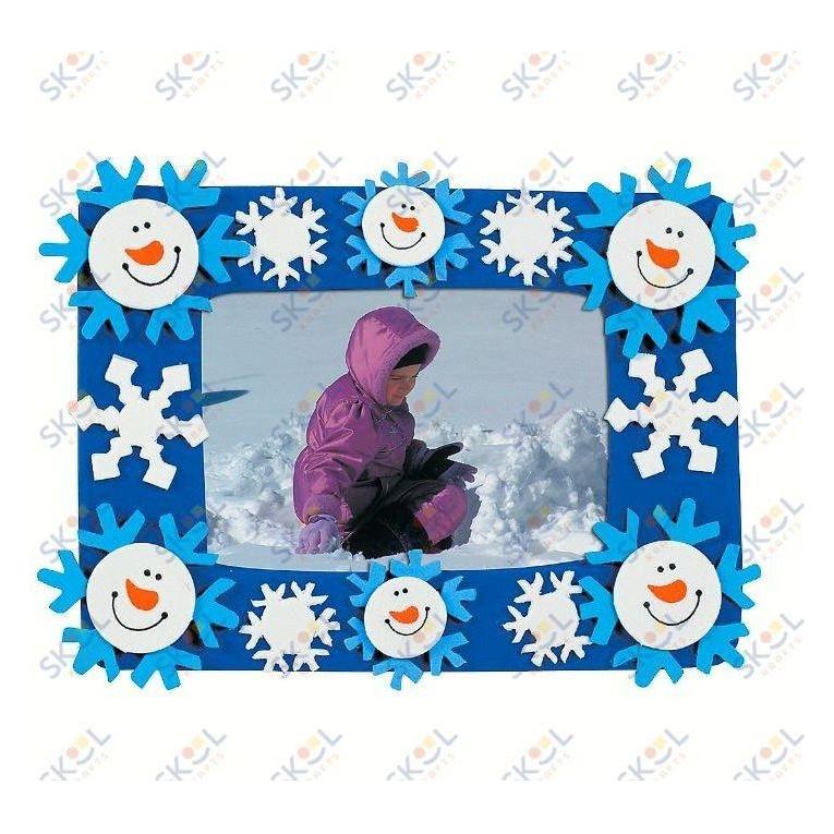 Snowman Foam Picture Frame Magnet Craft Kit 48/pk 6.5" x 4.75" x 2.75"