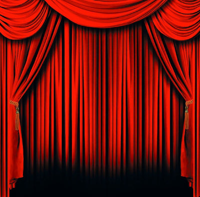Plastic Red Curtain Background Banner 6 ft. x 6 ft.