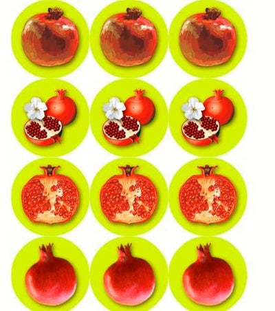 Pomegranate Stickers 1.25" 10/sheets