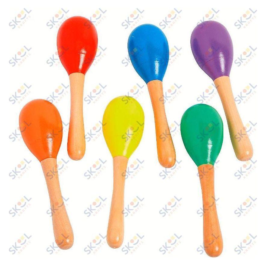 Small Painted Maracas 6/pk 5"