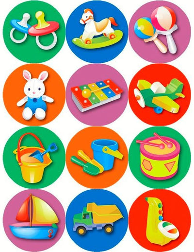 Baby Toy Stickers 1.25"