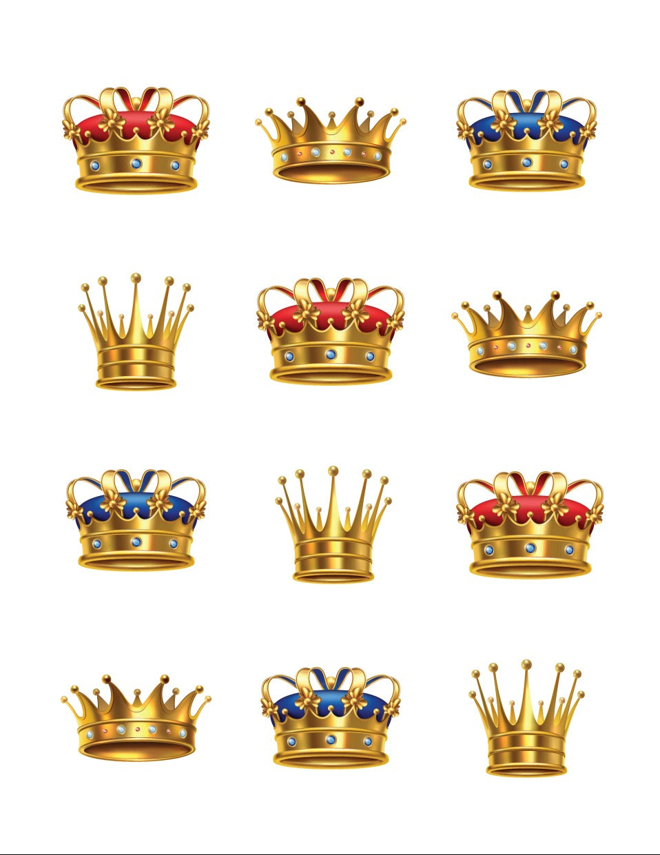 Crown Sticker Round 32mm Color print 10 /pk