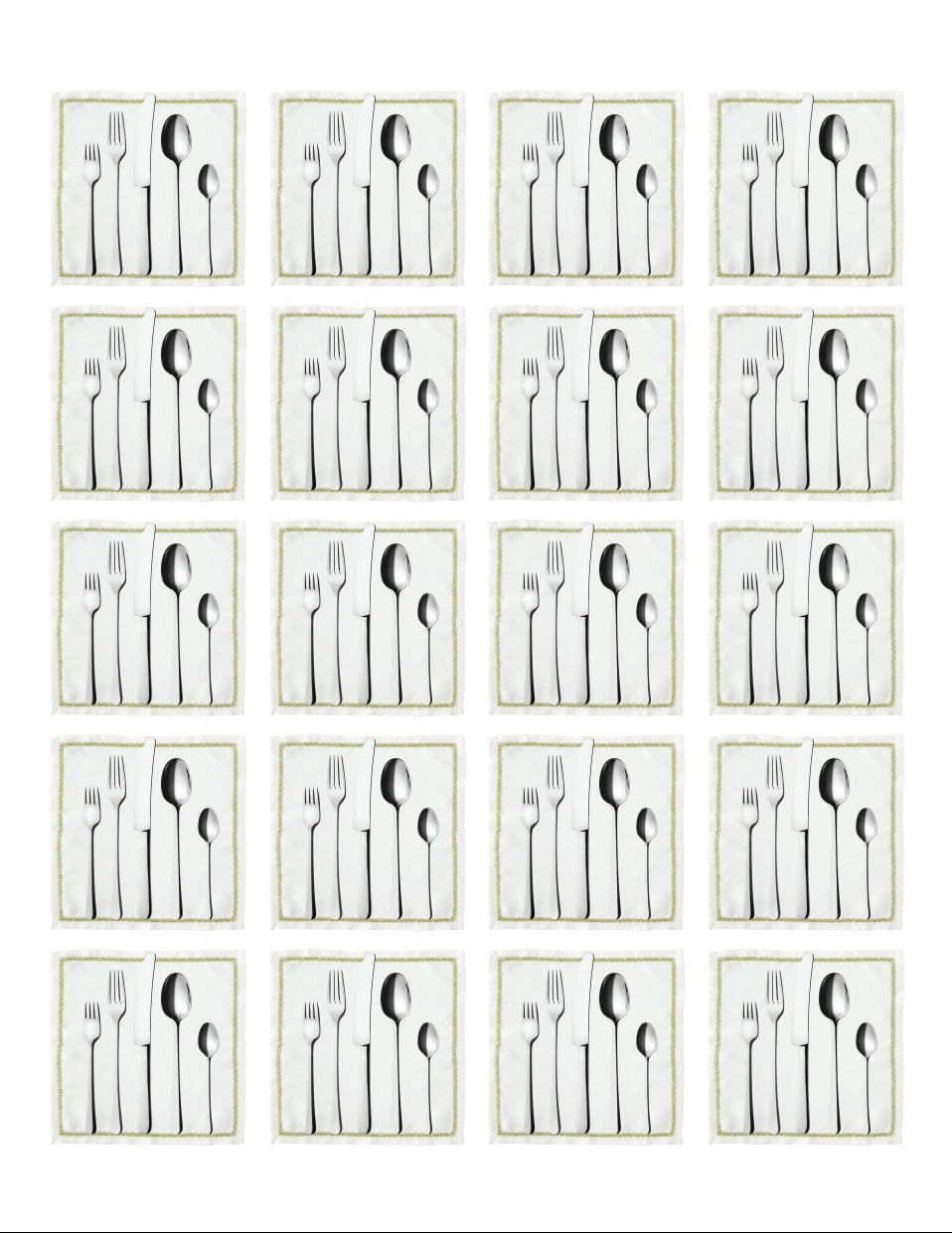 Cutlery Setting Stickers, Square 25mm 10/pk