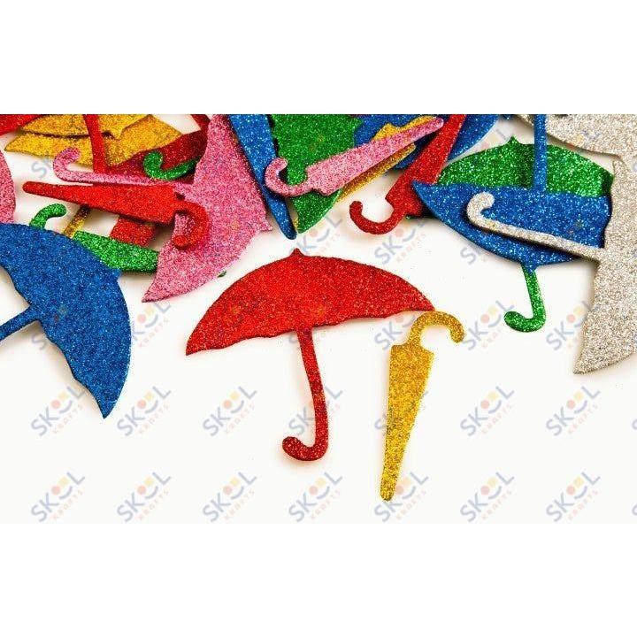 Umbrella Sparkle Foam Shapes 3 1/2" x 3 1/2" 20/pk