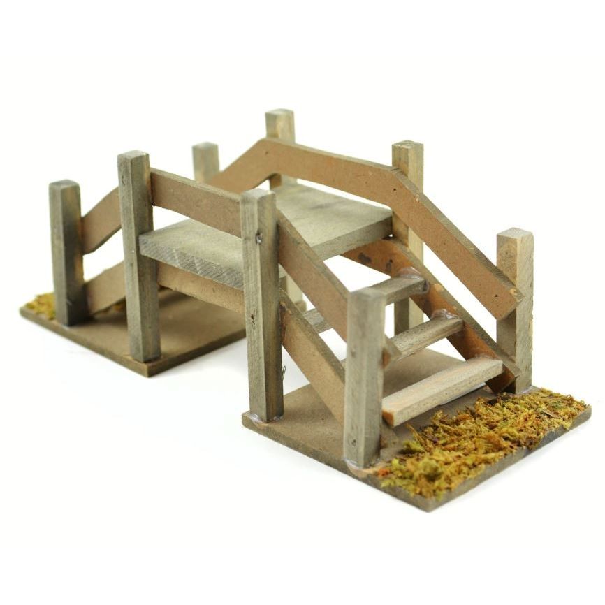 Mini Garden Wood Stepping Bridge 6.25"