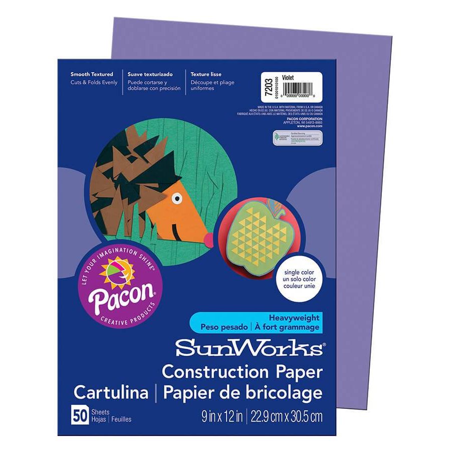 Construction Paper 9"x12" (50 Pack, Yellow)
