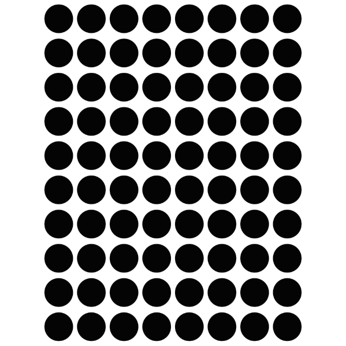 Color Coding Dot Stickers All 1/2" Black 13mm Color Print 32/pk