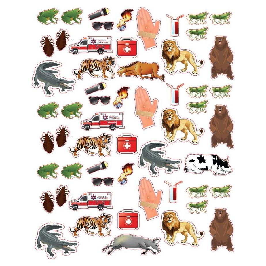 Makkas Die Cut Color Print Stickers 10/pk
