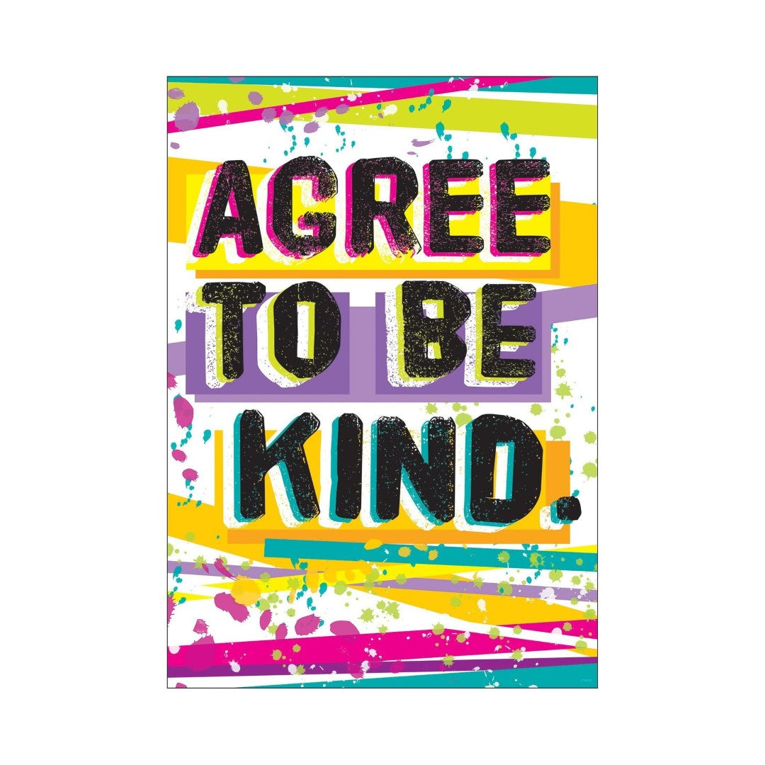 "AGREE TO BE KIND" Poster Durable & Reusable Paper 13 3/8" x 19" 1pc (Discontinued)