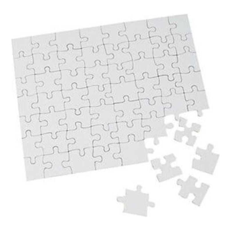 8" x 10" 56-Piece DIY White Cardboard Jigsaw Puzzle Sets - 24 Pc.