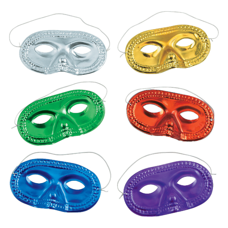 Assorted Metallic Color Eye Masks 24/pk