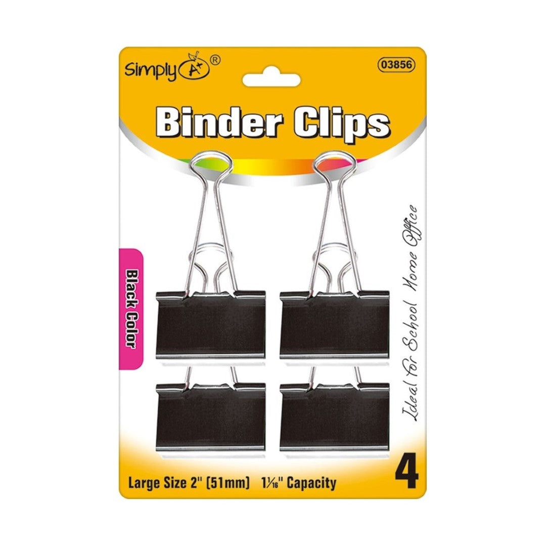 Binder clips 2" Large 4/pk