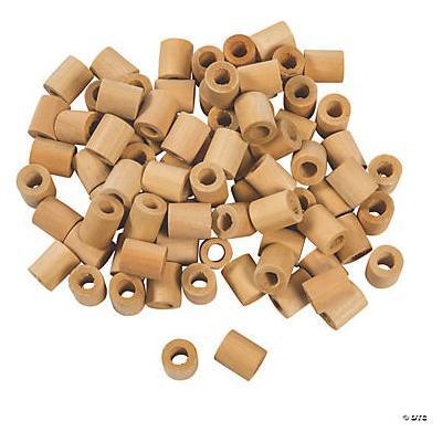 Cylinder wooden beads 100pcs (Closeout)
