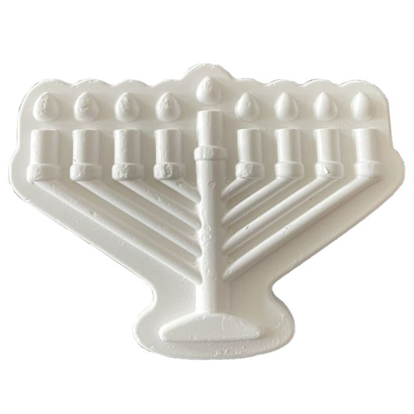 Paint a Plaster Menorah in Bulk 3.5" x 2.5" x 0.45"