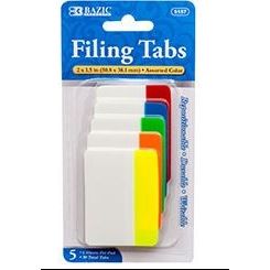 6 Ct. 2" x 1.5" Filing Tabs (5/Pack)
