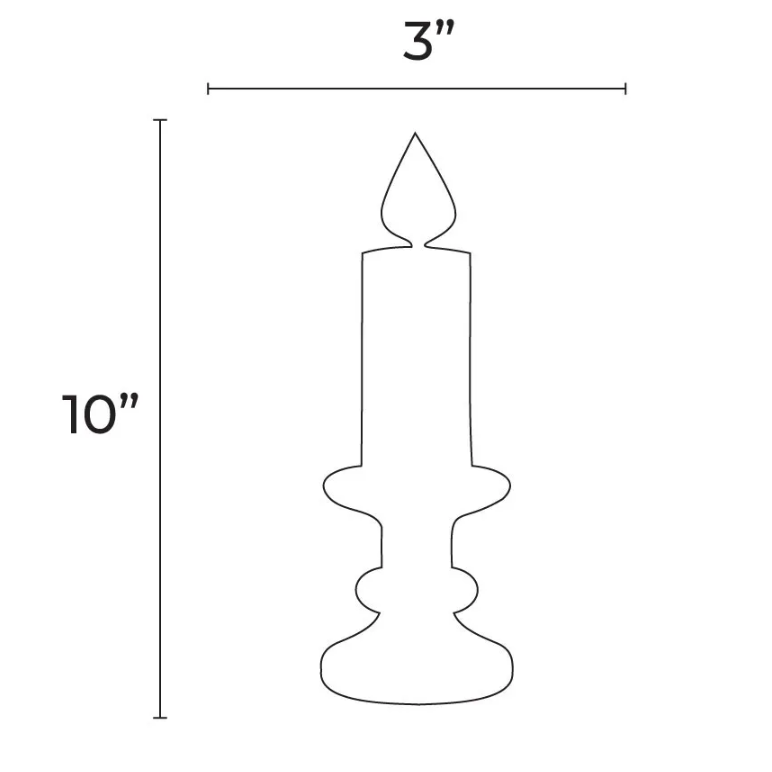 White Paper candle 10"x3" Candle cutout 20/pk