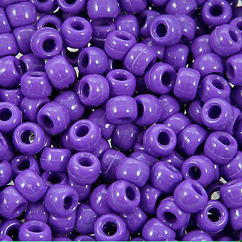 Pony Beads 6 x 9mm (Purple, 900-1000 Pcs)
