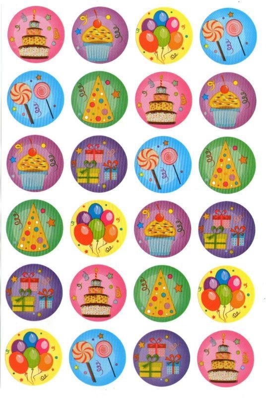 Birthday Symbol Stickers 1" (10 Sheets) (closeout)