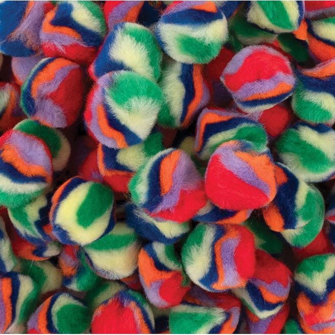 Rainbow Pom Poms 1" 100/pk