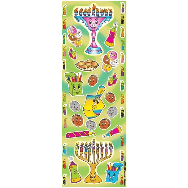 Smiley Chanukah Stickers 6/pk