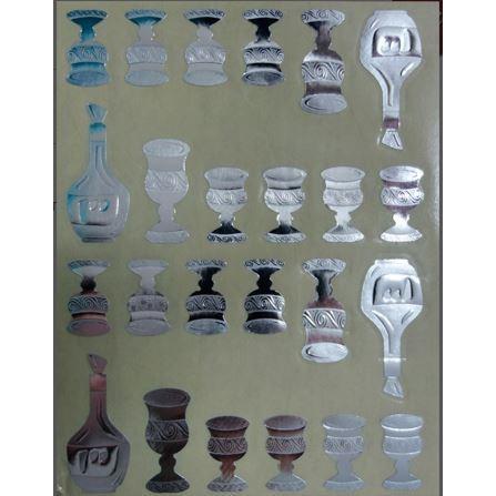 Cups And Wine Silver Stickers 72 Stickers (Discontinued)