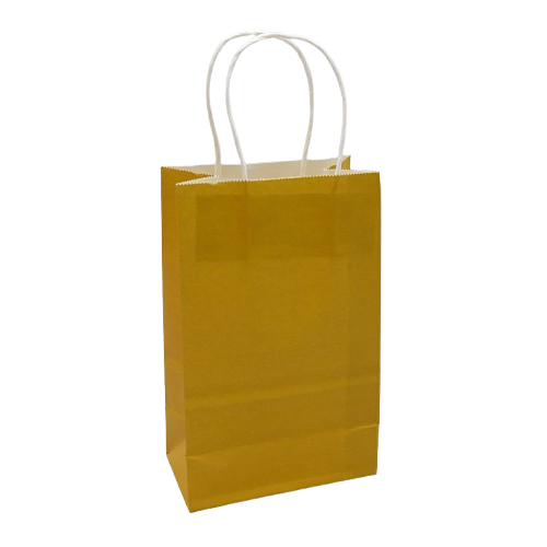Paper Bags With Handle 5.25" X 8.25" X 3.25" Gold 10/pk