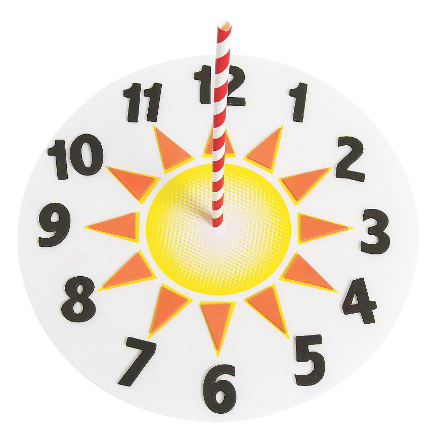 Sun Dial Educational Plastic Craft Kit 9" 12/pk