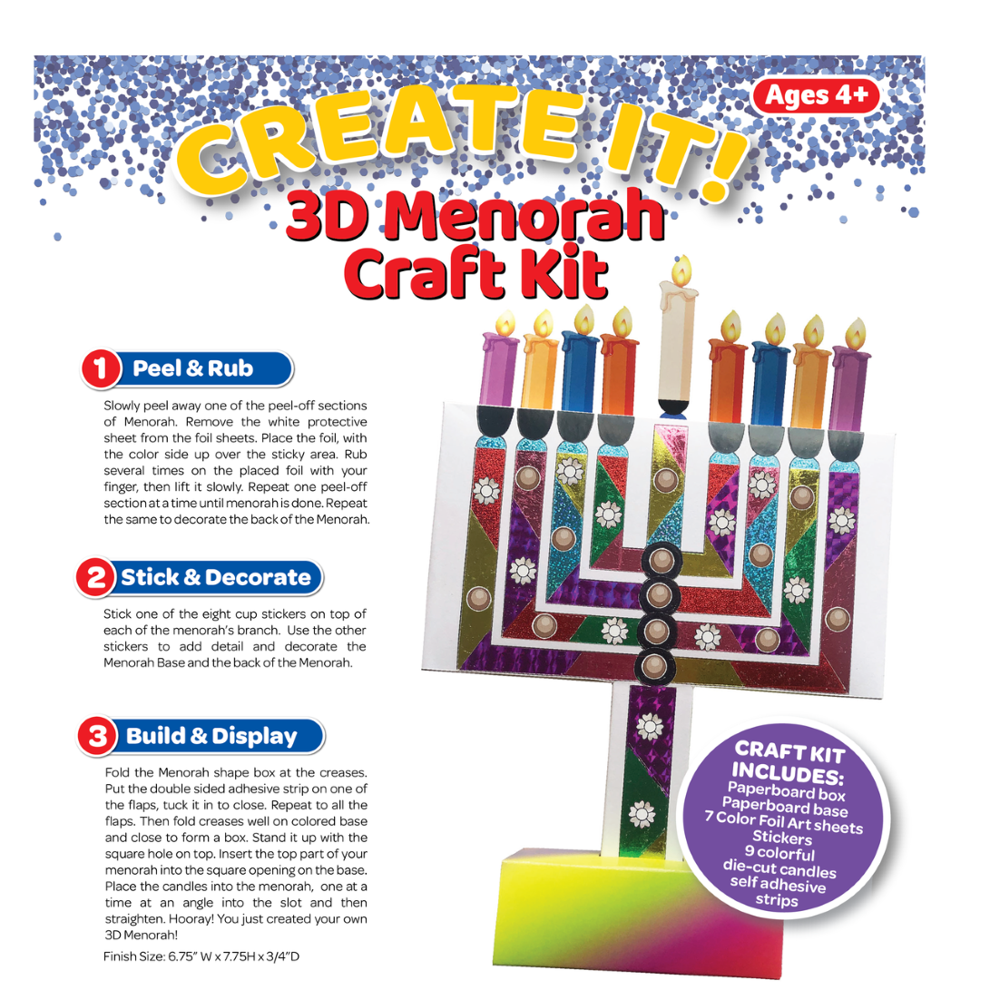 3D Menorah Chanukah Craft kit